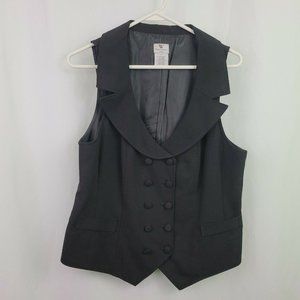 Worthington Stretch 10 Black Fitted Vest Women's Top Shirt Blouse